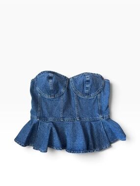 BUCKETLIST The Dallas Denim Peplum Top